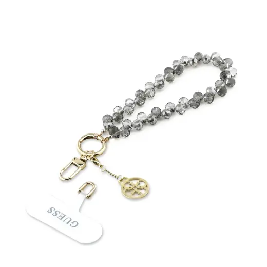 Guess Universal Wrist Strap Crystals 4G Charm Black