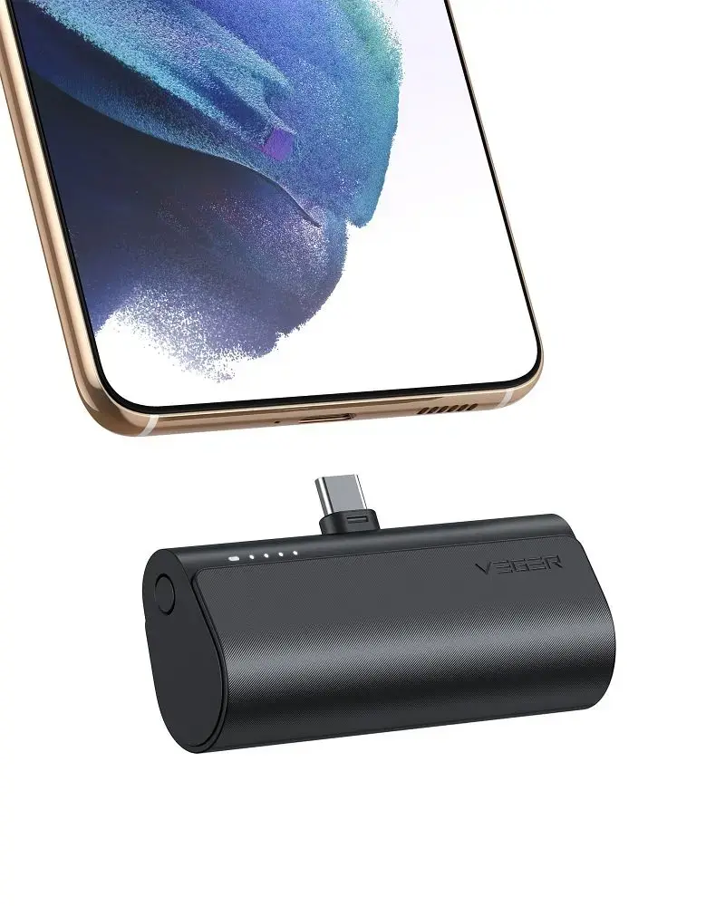 Veger PlugOn (W0556/V0556) ārējais akumulators (powerbank) | 5 000 mAh | 20W | PD, QC | USB-C | melns