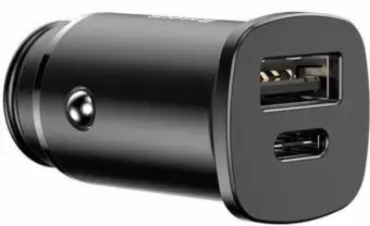 Baseus Square PPS auto lādētājs | 30W | PD, QC, PPS | USB-A, USB-C | melns