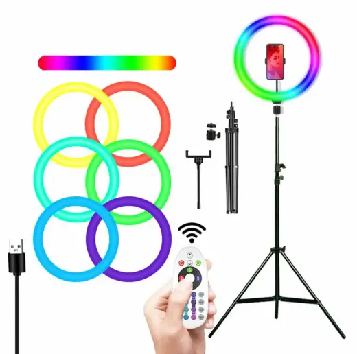 Goodbuy selfie lamp 12W | RGB colors | 1000Lm | 210cm tripod