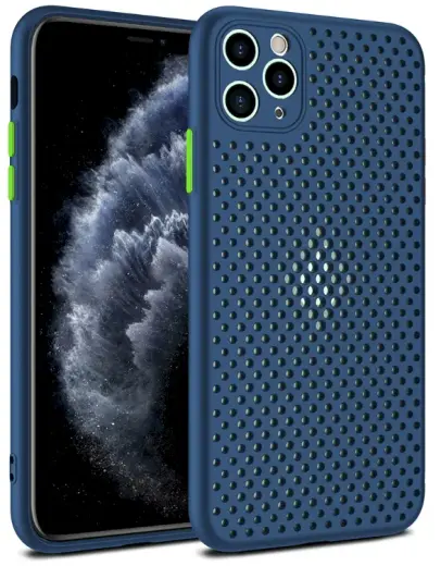Fusion Breathe Case Silikona Aizsargapvalks Priekš Apple iPhone 11 Zils