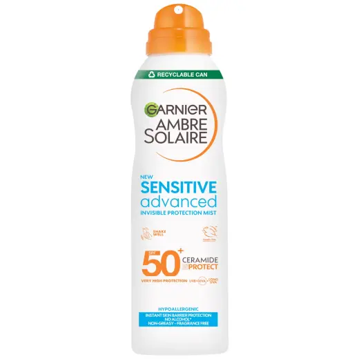 Garnier Ambre Solaire Sensitive Advanced Face Mist SPF 50+ (light Sensitive Skin) - 150 Ml