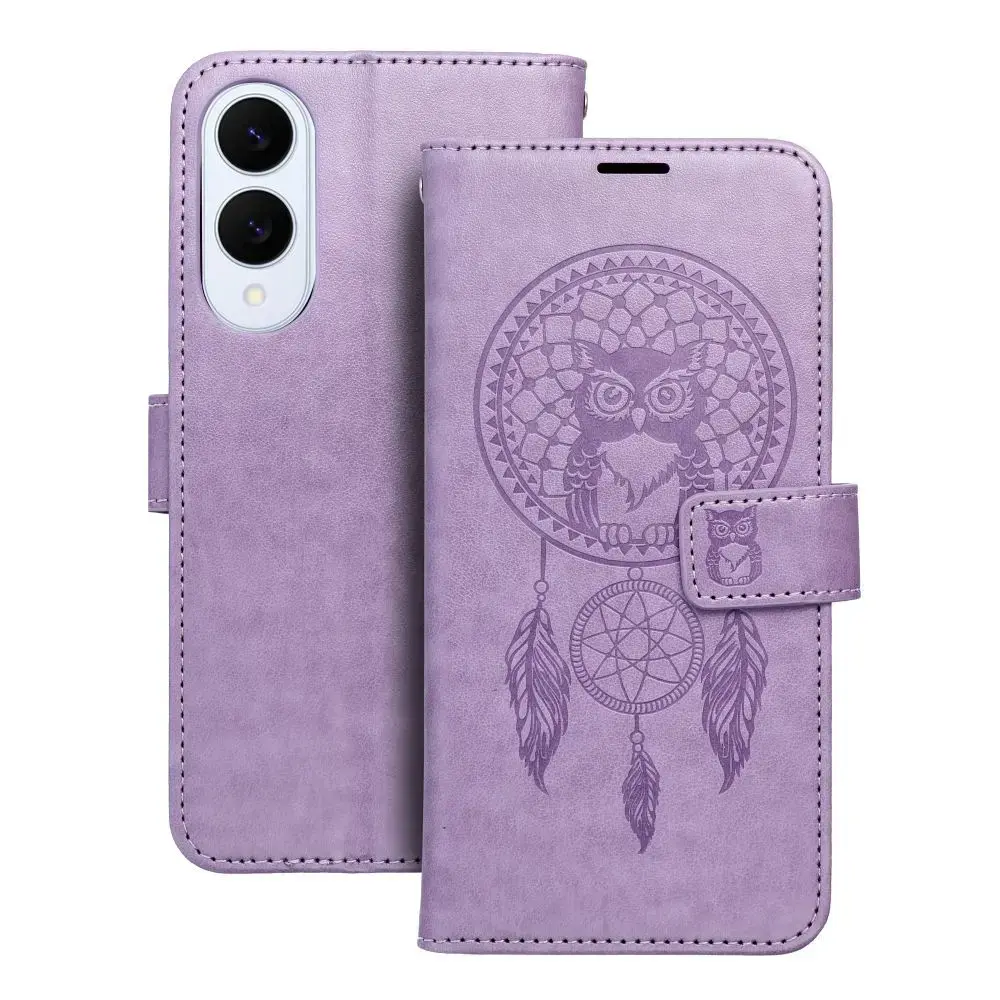 MEZZO dreamcatcher grāmatveida maciņš telefonam Samsung Galaxy S25 Edge (S937) violets