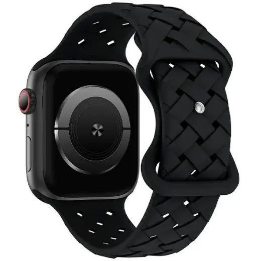 Beline Silicone Woven viedpulksteņa siksniņa priekš Apple Watch (42/44/45/49 mm) | silikons | melna