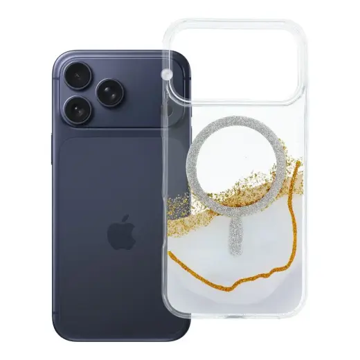 Golden telefono dėklas su MagSafe palaikymu iPhone 17 Pro Max | iPhone 18 Pro Max baltas