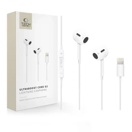 TECH-PROTECT ULTRABOOST LIGHTNING EARPHONE CORE G2 WHITE
