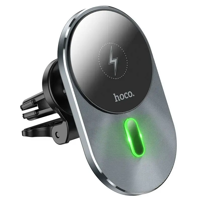 Wireless car phone holder compatible with Magsafe Hoco 15W air vent CA91 gray