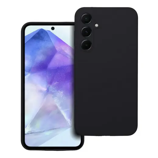 Silicone 2mm telefono dėklas Samsung Galaxy A55 5G (A556) juodas