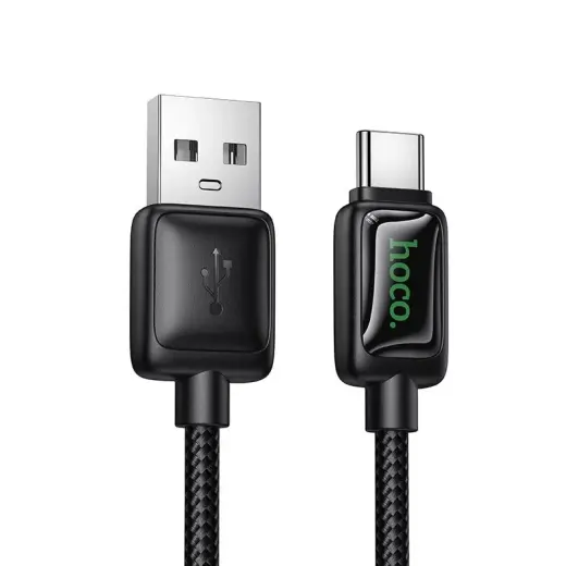 HOCO U146 провод для передачи данных и зарядки | с LED дисплеем | USB-A на USB-C | 15W | 1.2m | чёрный