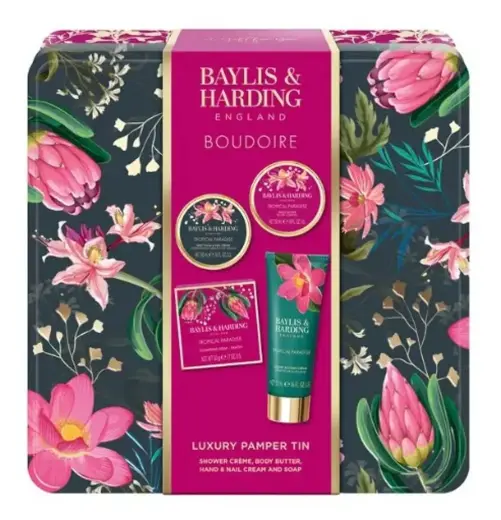 Baylis & Harding Boudoire Luxury Pamper Gift Set Tin in Clear