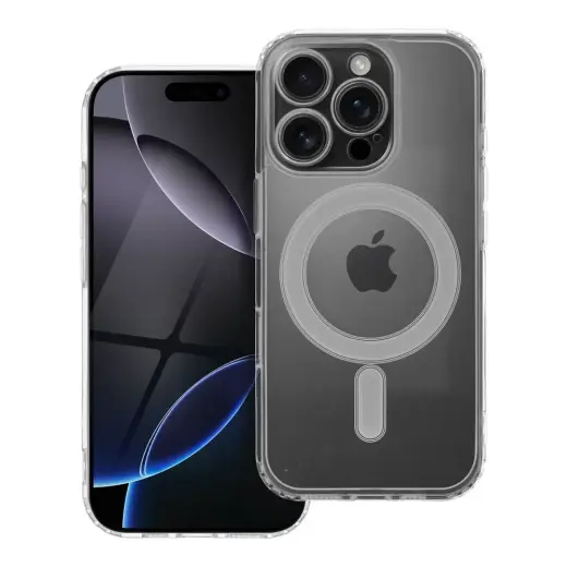 Clear Mag telefono dėklas su MagSafe palaikymu iPhone 16 Pro skaidrus
