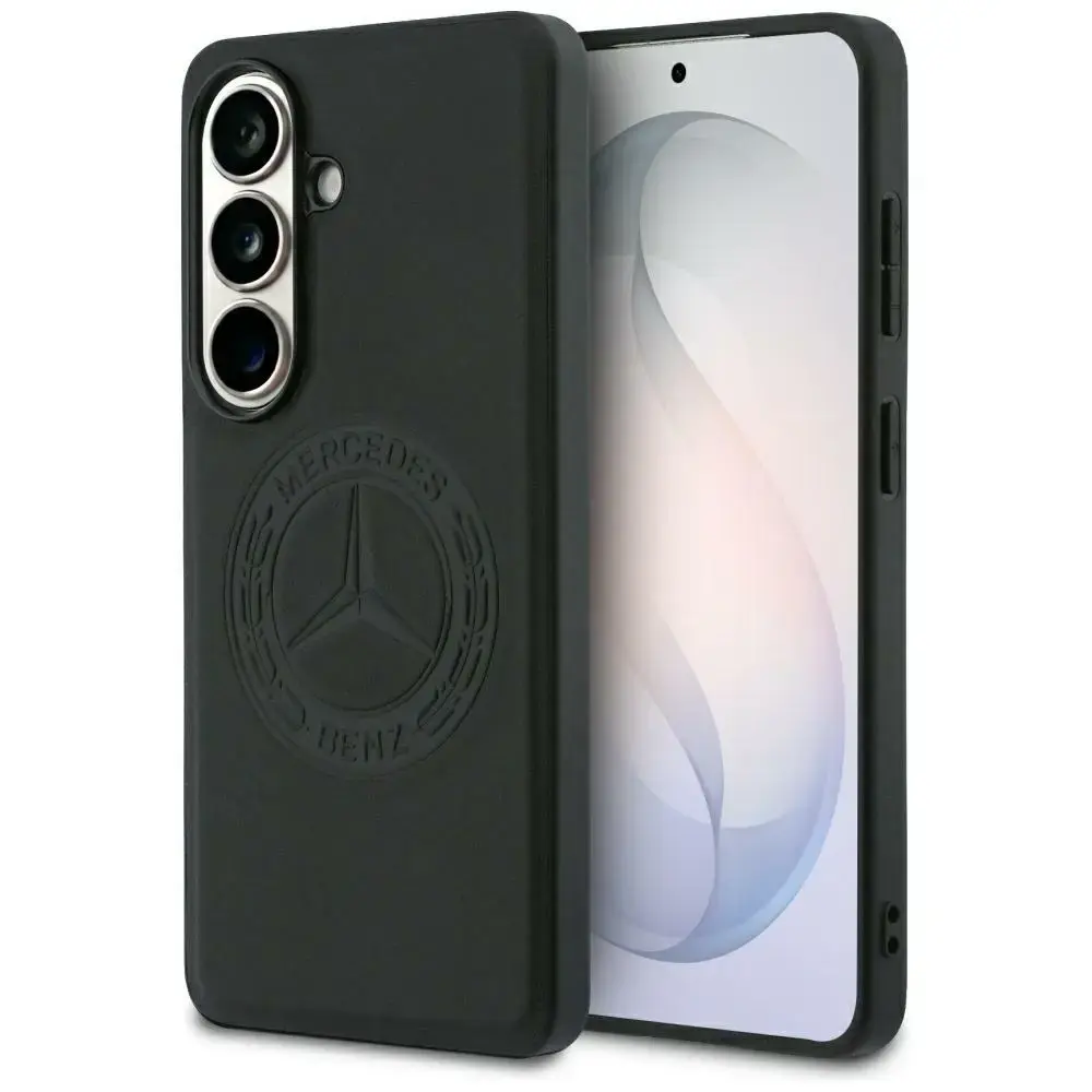 Mercedes Vintage Logo maciņš ar MagSafe atbalstu telefonam Samsung Galaxy S26 (S942) melns