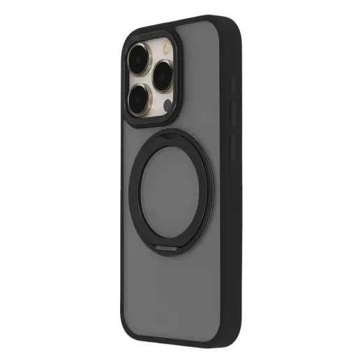 Secure Spinning Mag telefoni ümbris MagSafe toe ja iPhone 15 Pro must