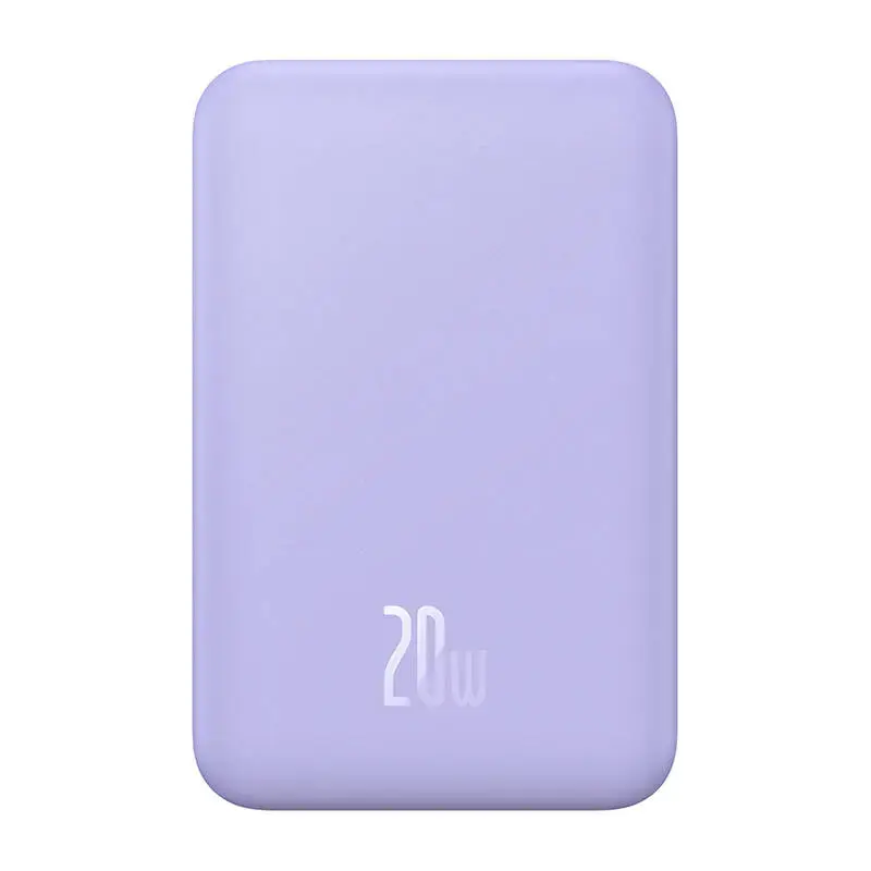 Baseus Magnetic Mini ārējais akumulators (powerbank) | 5000 mAh | 20W | USB-C, MagSafe | violets