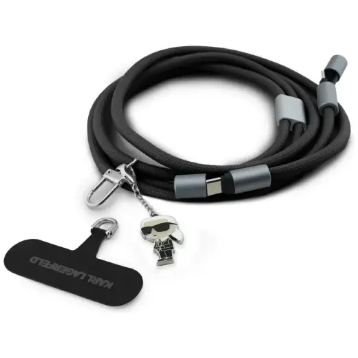 Karl Lagerfeld CBDY Ikonik Charm провод для передачи данных и зарядки | USB-C на USB-C | чёрный