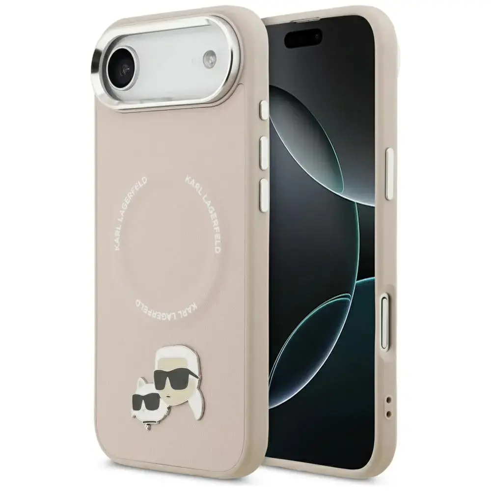 Karl Lagerfeld Karl & Choupette Pins MagSafe Case for iPhone Air Pink