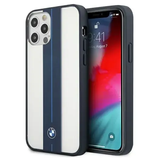 Etui BMW BMHCP12MPCUMRSTNA iPhone 12| 12 Pro 6,1" transparent hardcase Middle Stripe Navy