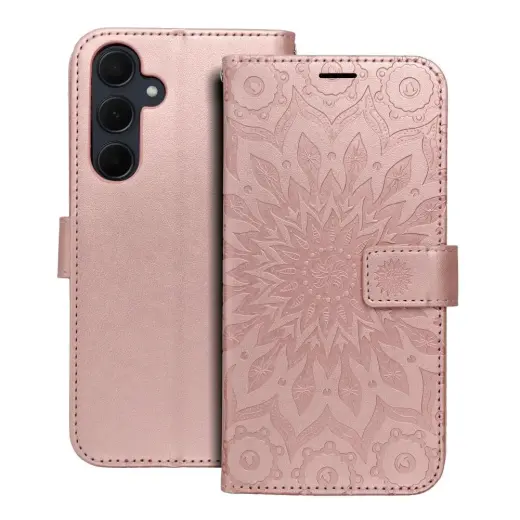 MEZZO mandala grāmatveida maciņš telefonam Samsung Galaxy A35 5G (A356) rozā
