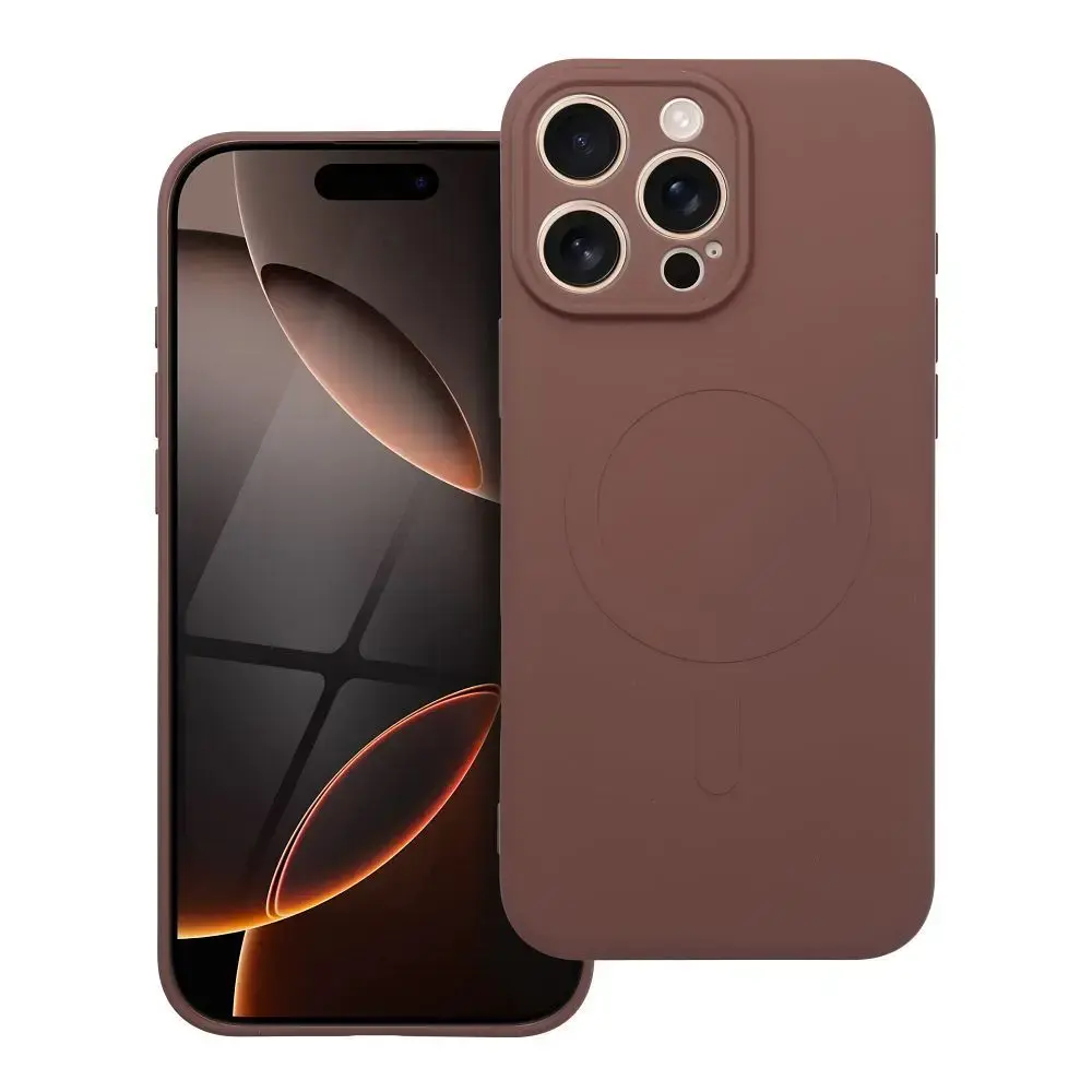 Silicone Mag Cover maciņš ar MagSafe atbalstu telefonam iPhone 17 Pro Max brūns