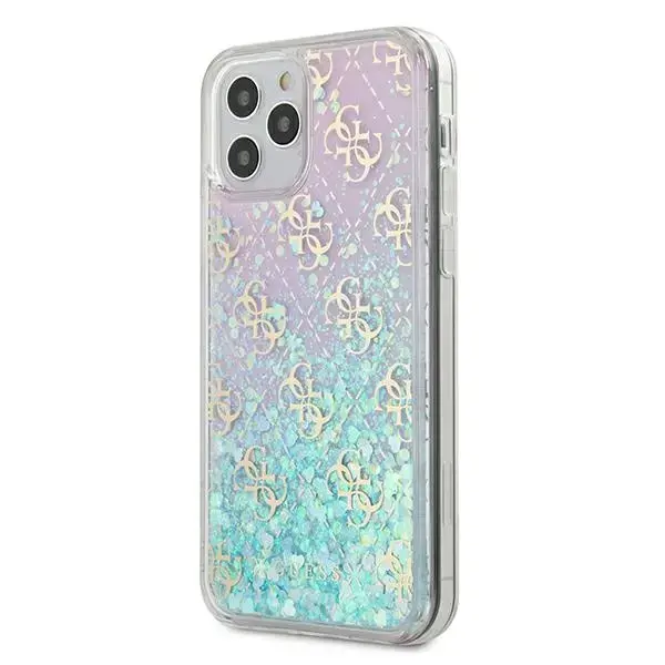 Guess Gradient Liquid Glitter telefona maciņš priekš iPhone 12 Pro Max rozā