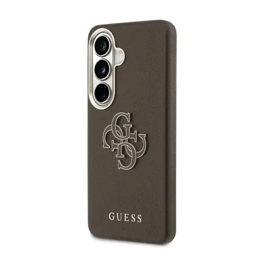 Guess PU 4G Resin Metal Logo telefoni ümbris Samsung Galaxy S26+ (S947) pruun