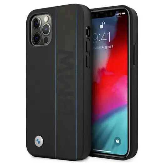 Etui BMW BMHCP12LRWBOK iPhone 12 Pro Max 6,7" czarny|black hardcase Leather Outlines
