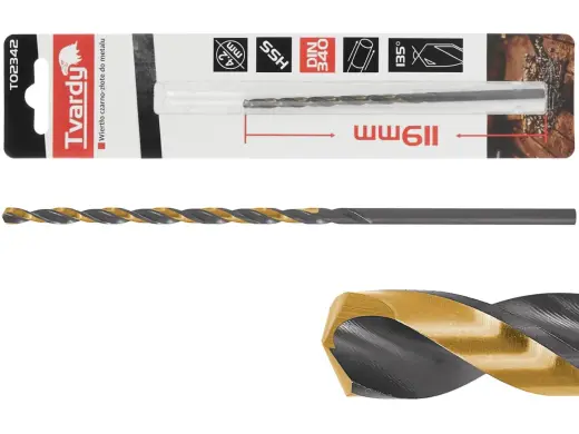 Gara HSS M2 4.2mm melna un zelta metāla spirālurbja