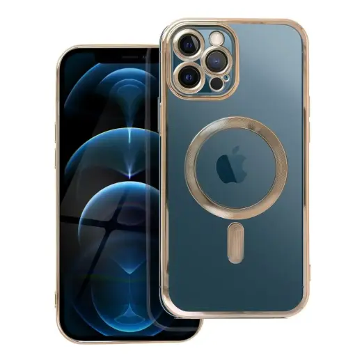 Electro Mag Cover phone case with MagSafe support for iPhone 12 Pro Max gold
