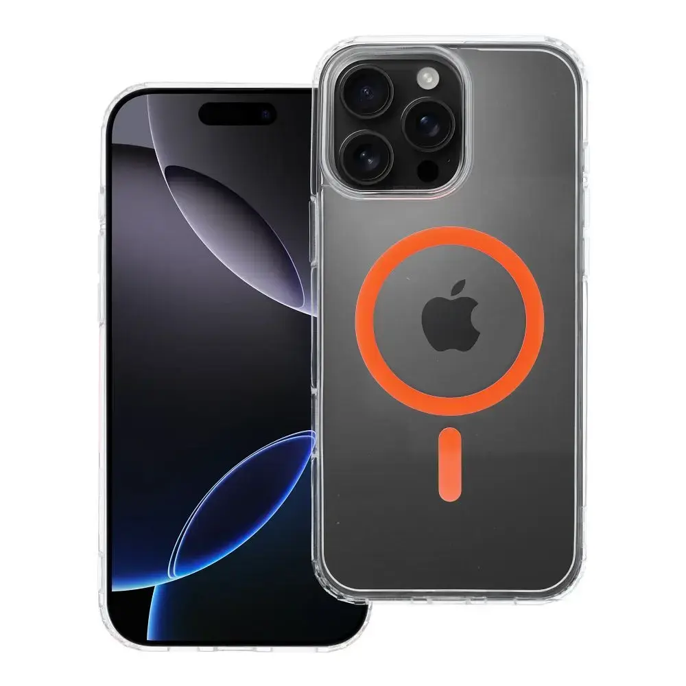 Drop Glue Colorful Ring maciņš ar statīvu un MagSafe atbalstu telefonam iPhone 16 Pro Max oranžs