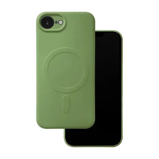 Simple Color Mag telefoni ümbris MagSafe toega iPhone 16e roheline