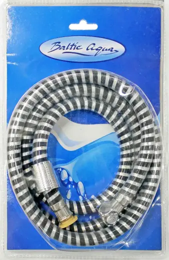 Shower hose Flex S-2 150cm, double thread, conical fitting, black