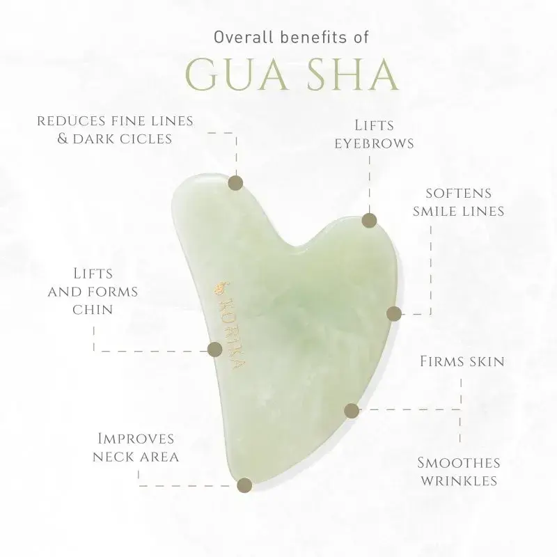 KORIKA Tools Gua Sha Green Jade Stone Facial Massage Tools