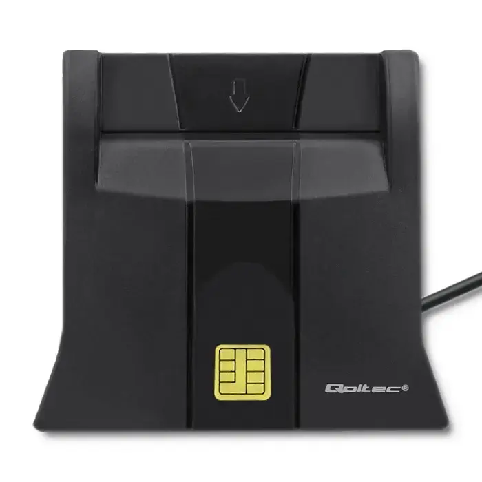 Qoltec Smart ID chip card reader SCR-0643|USB 2.0 + USB-C Adapter