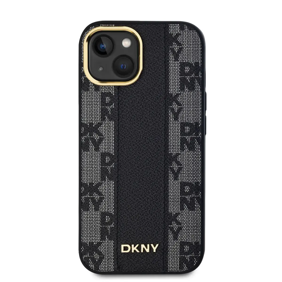 DKNY PU Leather Checkered Pattern Magsafe Case for iPhone 15 Black