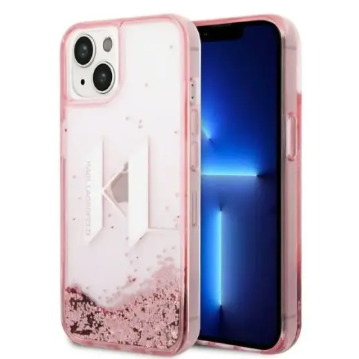 Karl Lagerfeld KLHCP14SLBKLCP iPhone 14  | 15 | 13 6,1" różowy|pink hardcase Liquid Glitter Big KL