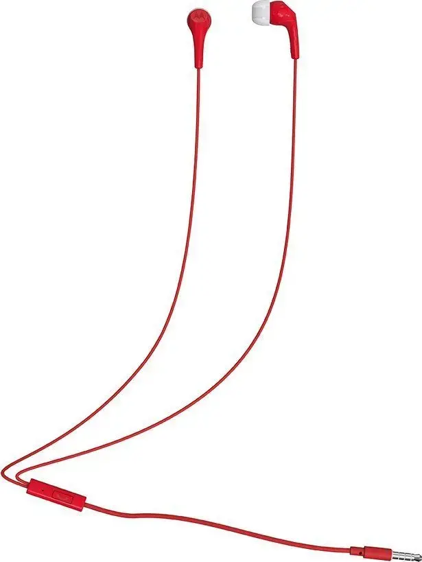 Wired earphones jack with mircophone 3,5mm MOTOROLA Ear Buds 2-s red
