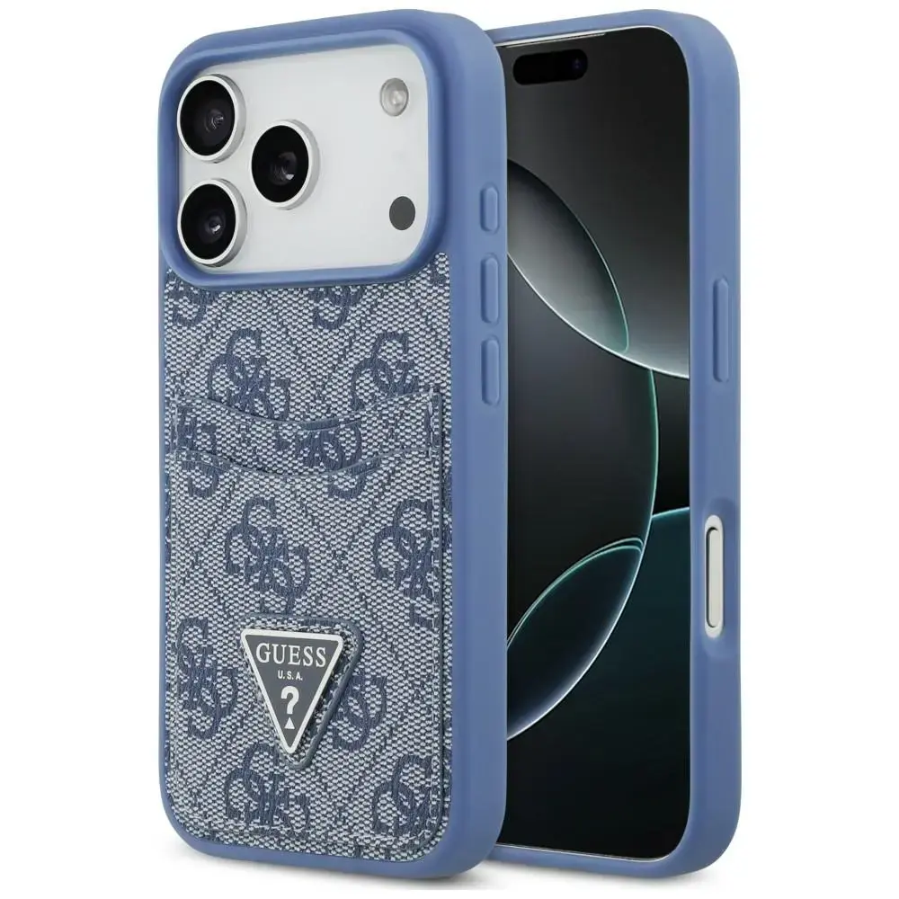 Case Guess 4G Double Card Triangle for    iPhone 18 Pro / 17 Pro blue
