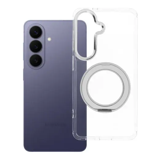 Frame Circle Stand maciņš ar statīvu un MagSafe atbalstu telefonam Samsung Galaxy S26 (S942) caurspīdīgs