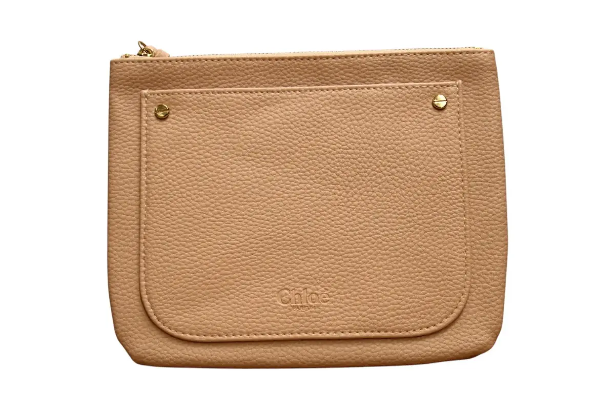Chloe, Chloe, Synthetic Leather, Textile Handbag, Travel, Brown
