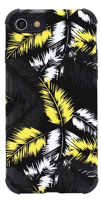 Fusion leaves case silikona aizsargapvalks Samsung A726 | A725 Galaxy A72 | A72 5G melns - dzeltens