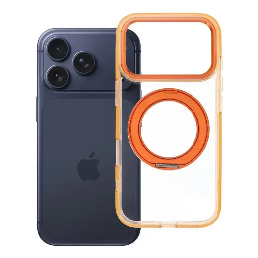 Frame Circle Stand maciņš ar statīvu un MagSafe atbalstu telefonam iPhone 18 Pro Max | iPhone 17 Pro Max oranžs
