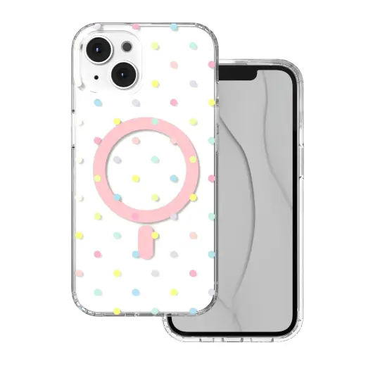 Bubble Dots Mag phone case with MagSafe support for iPhone 13 | iPhone 14 white