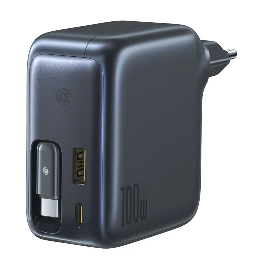 Baseus EnerCore CJ11 tīkla lādētājs | 100W | USB-C, USB-A | ar USB-C vadu komplektā | melns