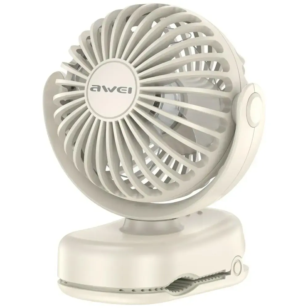 Mini desk fan AWEI F45 with clip 1200mAh white