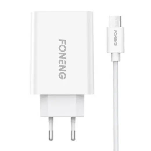 Foneng EU43 charger | 10.5W |  USB-A | with USB-A to Micro USB cable included | white