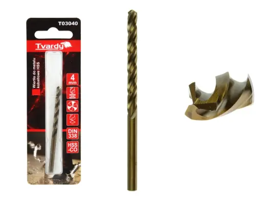 HSS Kobalto grąžtas M35, 3 briaunos, aštrus, 4 mm