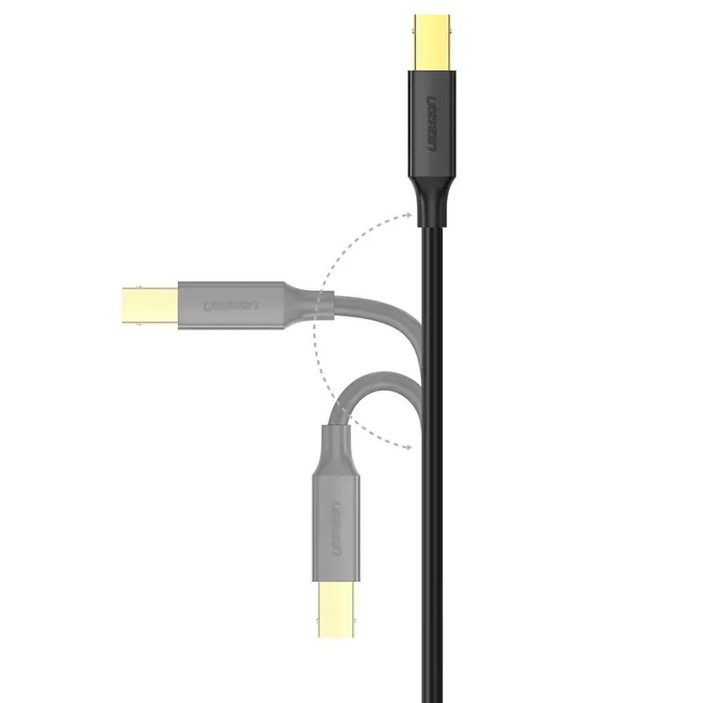 Ugreen USB Type B printer cable (male) - USB 2.0 (male) 480 Mbps 2 m black (US135 20847)