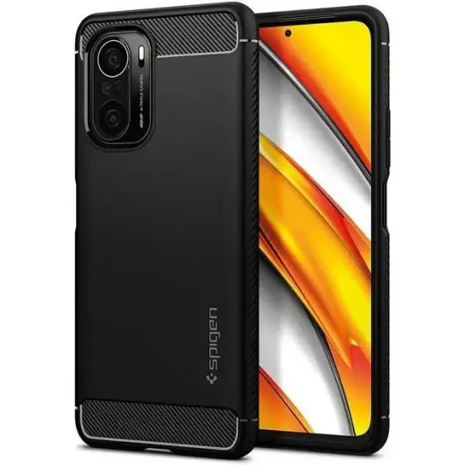 Чехол Spigen Rugged Armor для Xiaomi Poco F3, черный