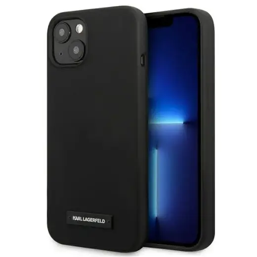 Karl Lagerfeld KLHCP13MSLMP1K iPhone 13 | 14 | 15 6,1" hardcase czarny|black Silicone Plaque