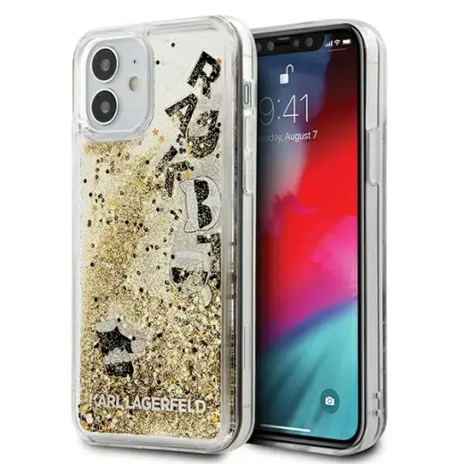 Karl Lagerfeld KLHCP12SROGO iPhone 12 mini 5,4" złoty|gold hardcase Glitter Charms